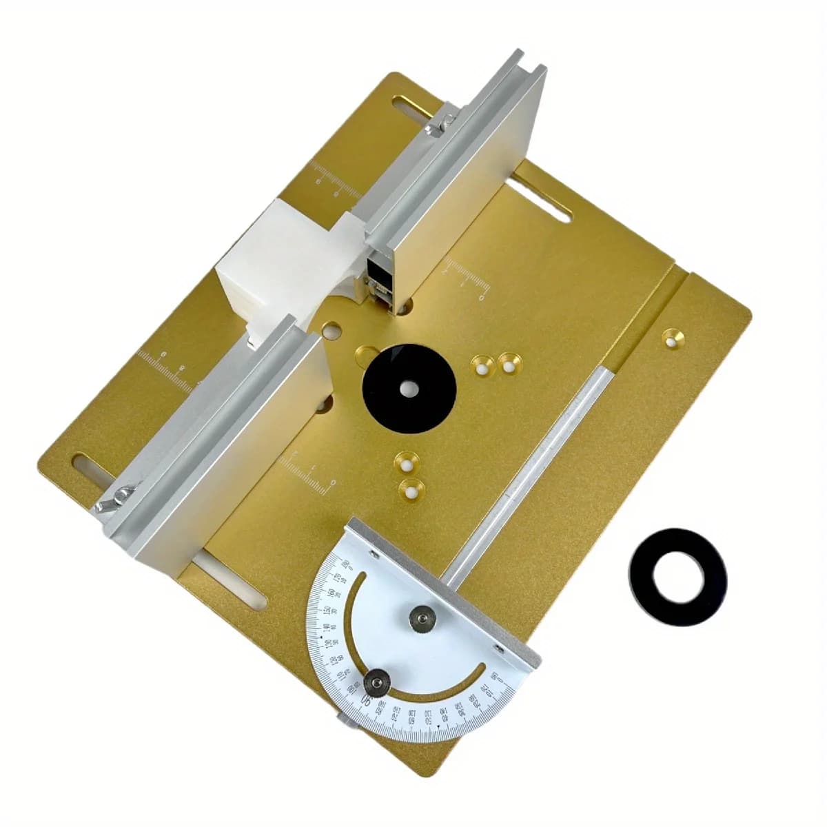 Plat Sisipan Meja Router Aluminium dengan Bracket Gelangsar