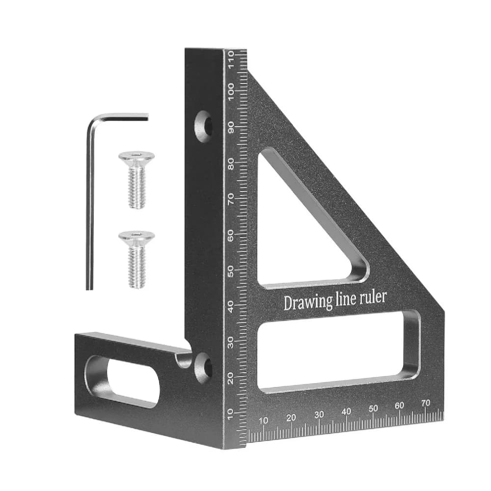 Protractor Pembaris Segi Tiga Miter Aluminium Sudut Pelbagai 3D