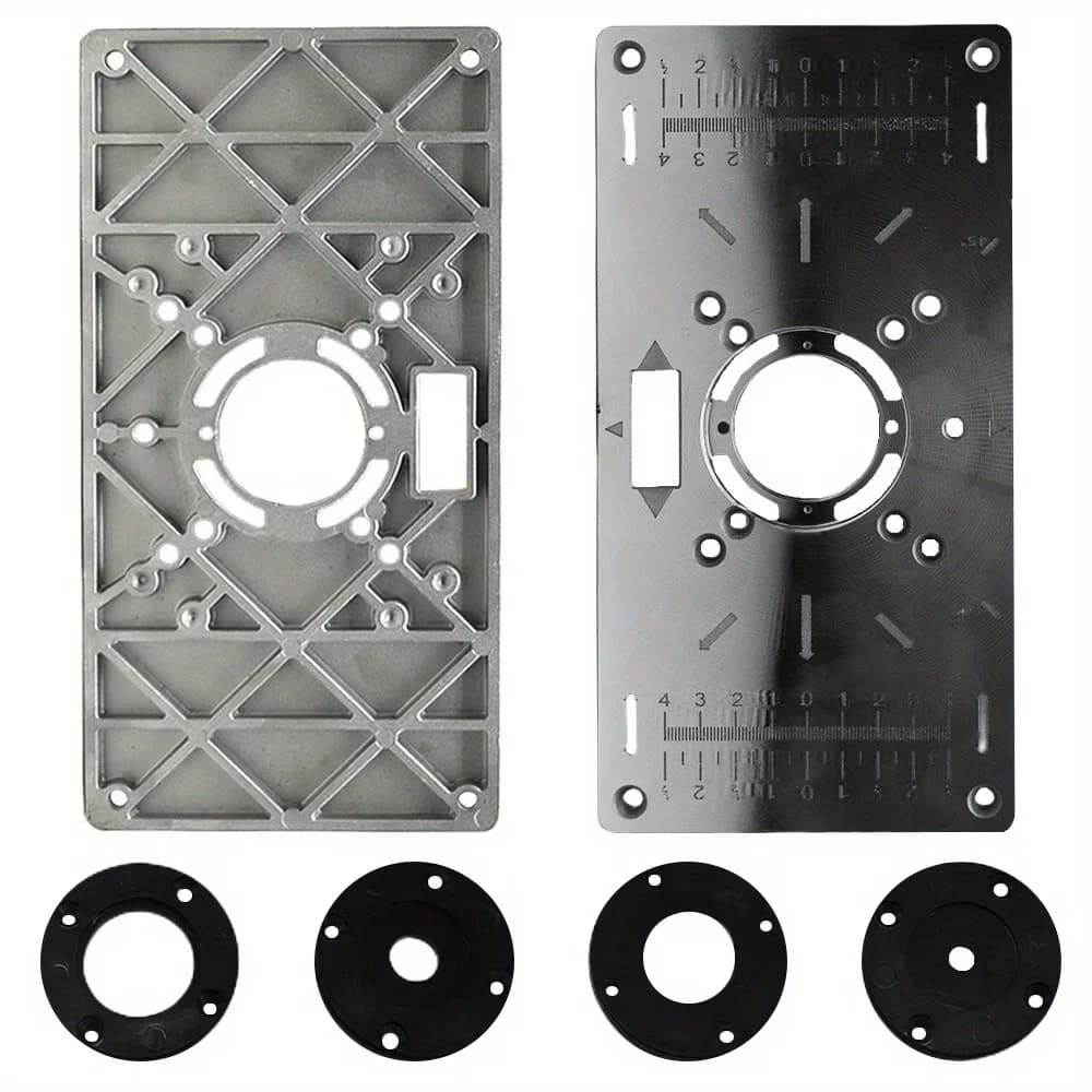 Pelat Sisipan Meja Router Aluminium dengan Cincin untuk Kerja Kayu