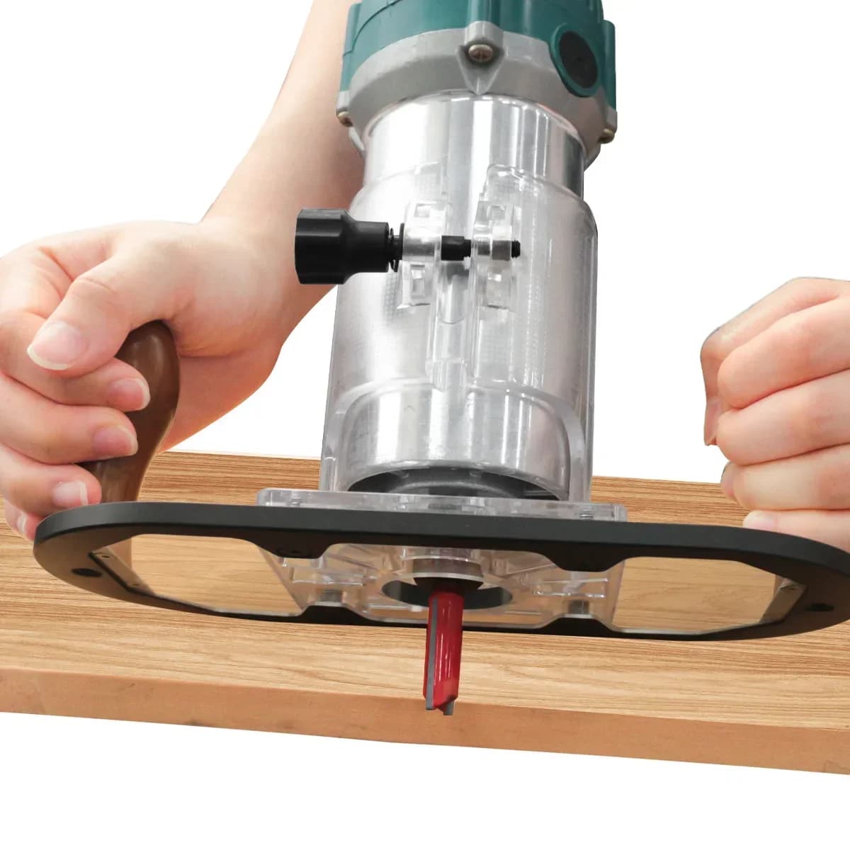 Tapak Plunger Router Kayu Pegang Tangan untuk Ukiran