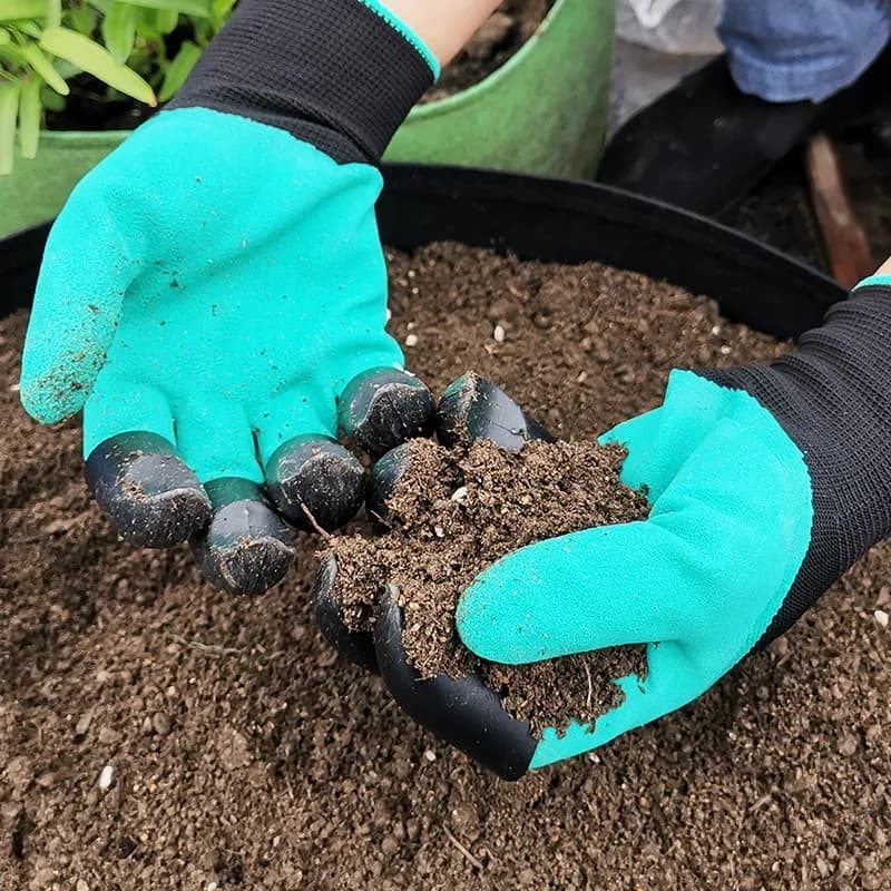 Sarung Tangan Berkebun dengan Cakar Terbina untuk Mengorek