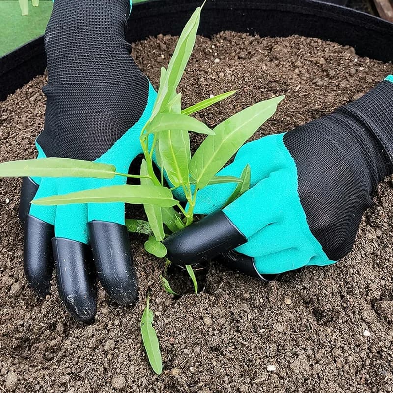 Sarung Tangan Kerja Taman Berlapis Getah Latex Kaliskan Air dengan Cakar