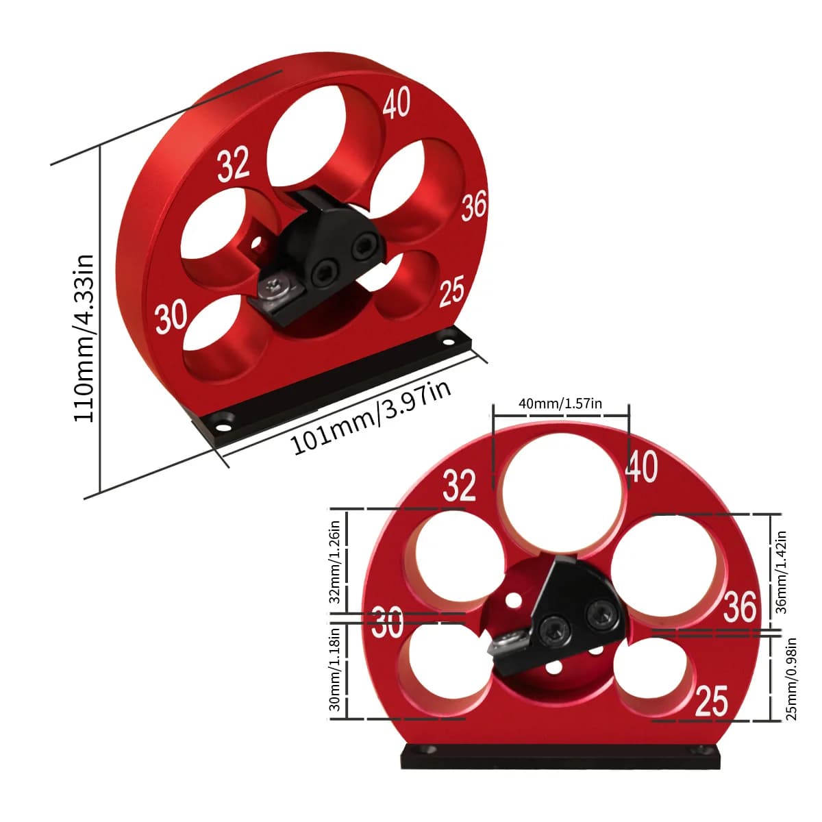 Jig Pembuat Paku Kayu (Dowel) Boleh Laras 5-Lubang, 25-40mm
