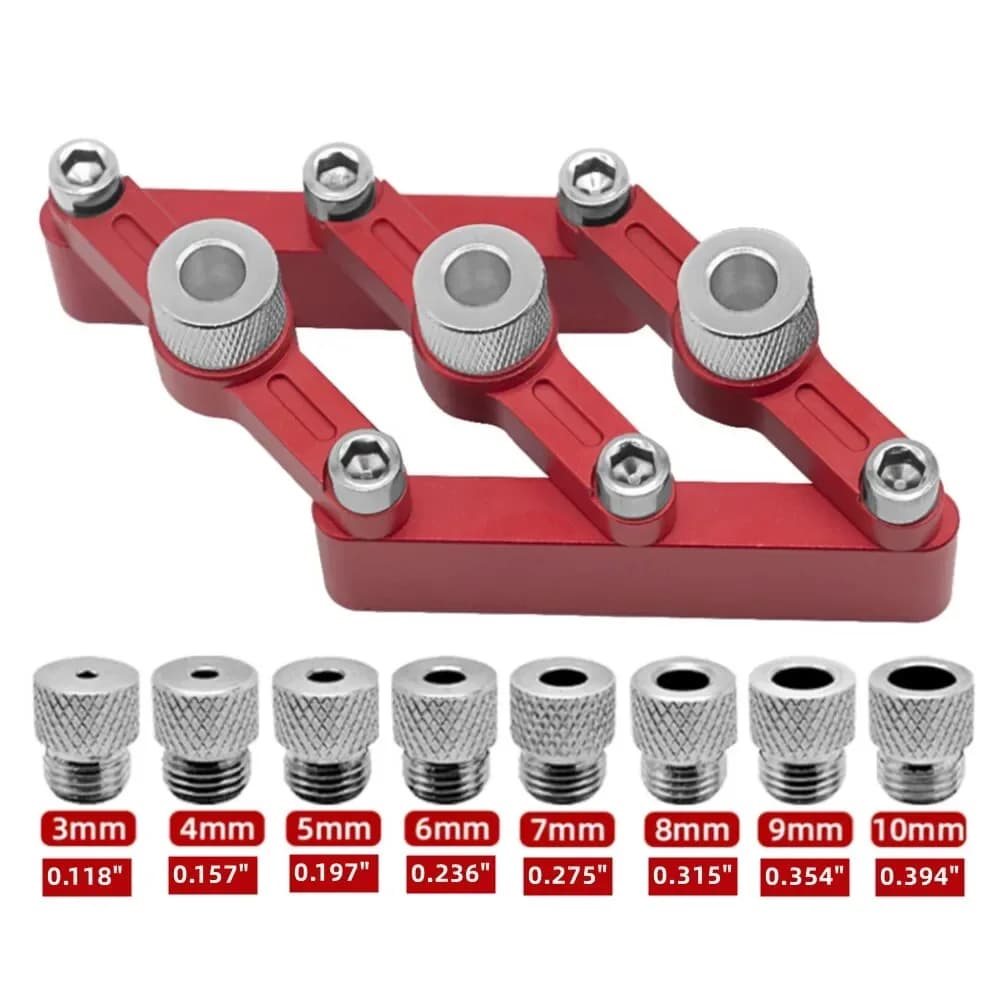 Jig Dowel Pemusat Diri dengan Lengan 3-10mm