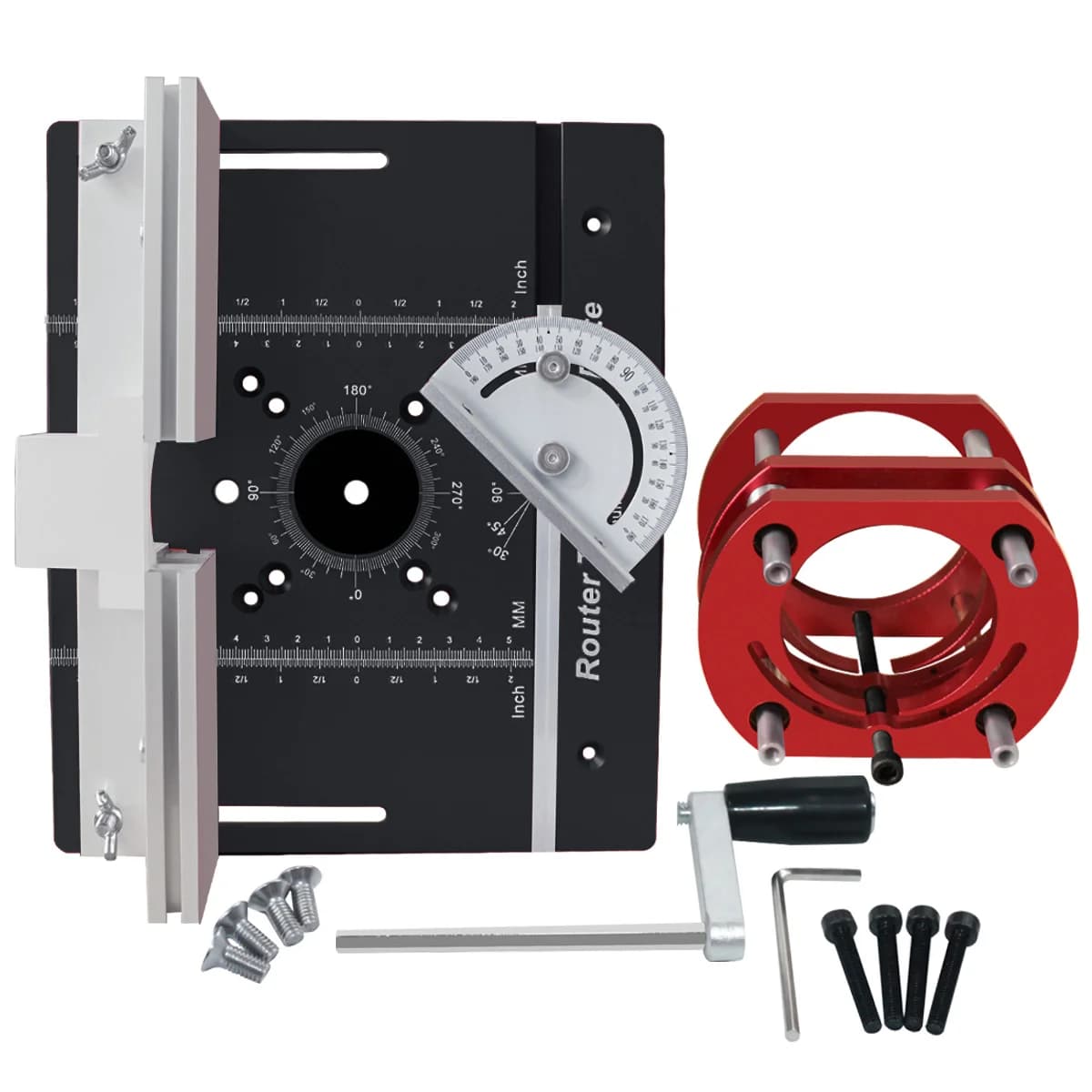 Set Plat Sisipan Meja Router dan Kit Pengangkat