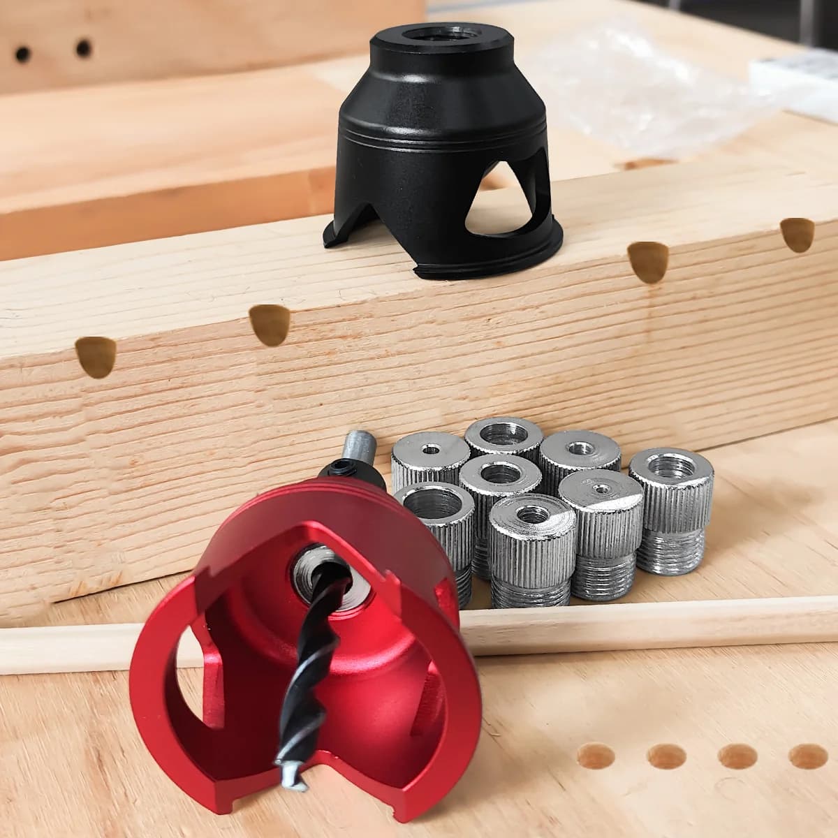 Kit Panduan Gerudi Tegak Jig Dowel, 2-10mm