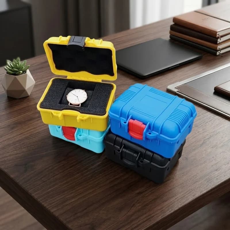 Kotak Alat Plastik Mini Mudah Alih dengan Busa, 125x112x70mm