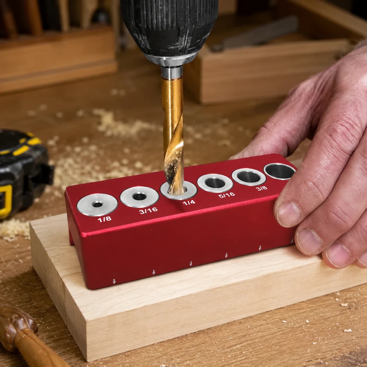 Jig Panduan Gerudi Lubang Poket dan Dowel Tegak