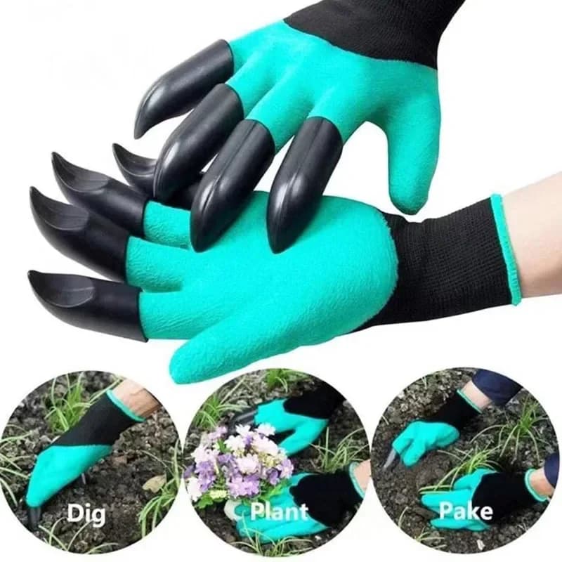Sarung Tangan Berkebun dengan Cakar Terbina untuk Mengorek