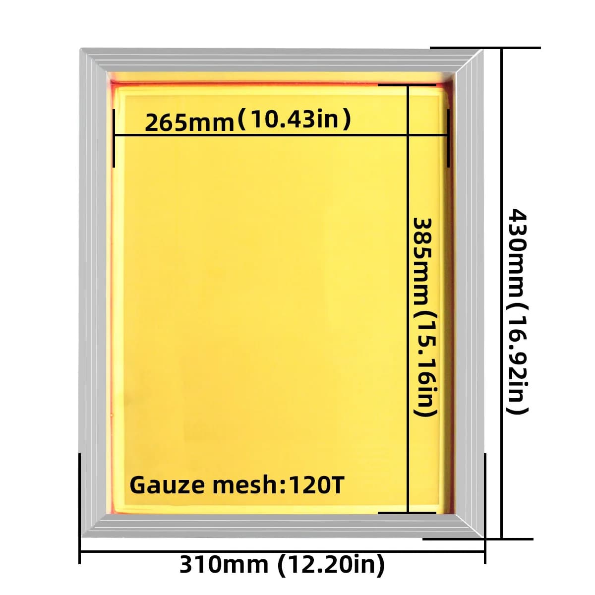 Bingkai Cetakan Skrin Aluminium, 43x31cm, 120T