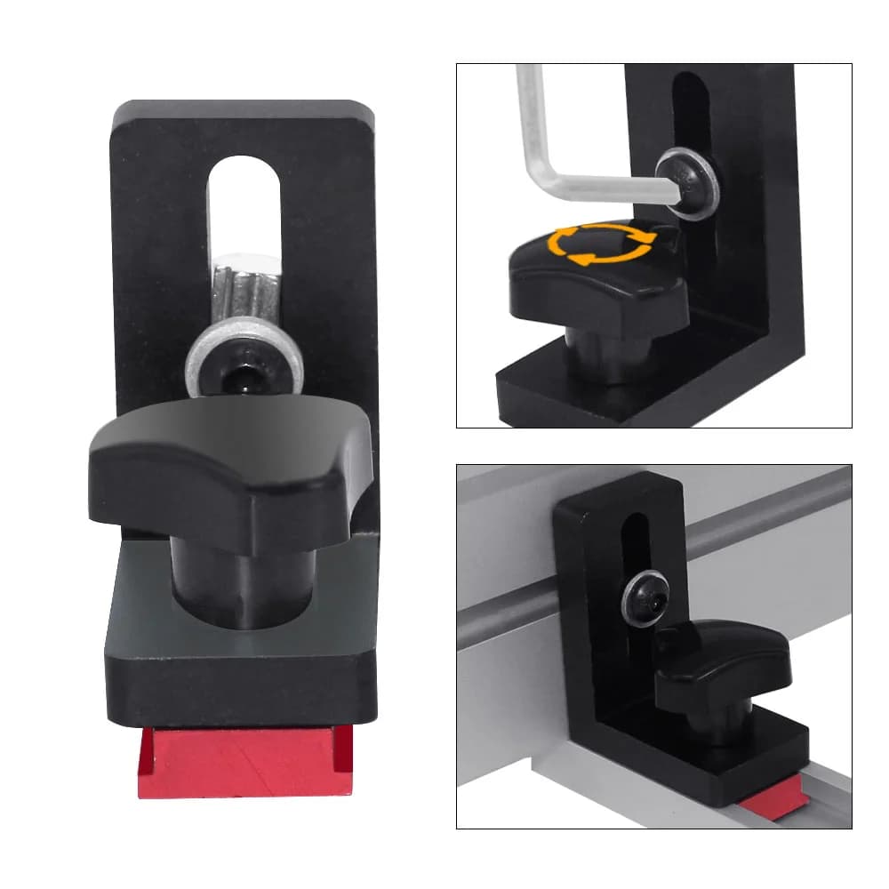 Penghenti Flip Rel Miter Aluminium untuk T-Slot Meja Kerja