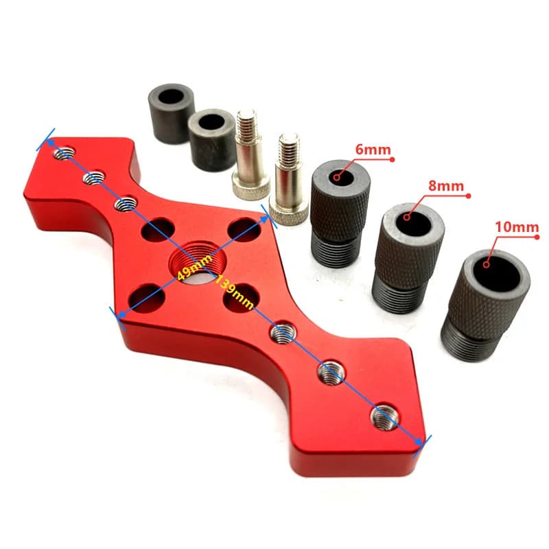 Jig Lubang Saku Vertikal Self-Centering 6/8/10mm