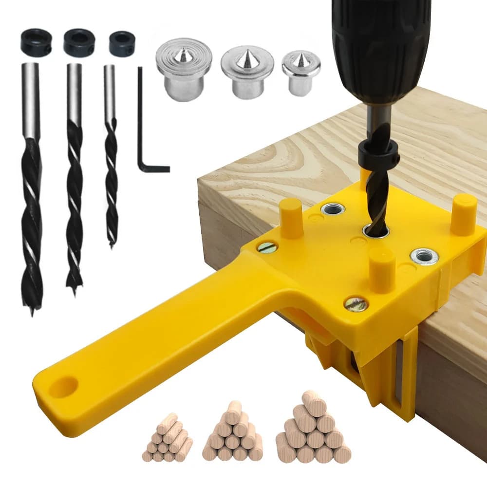 Jig Dowel Kerja Kayu dengan Lengan Logam, 6/8/10mm