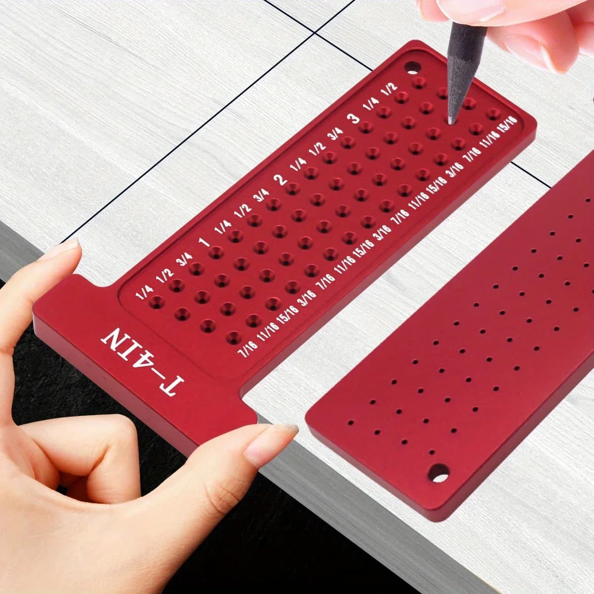 Pembaris Sudut Tegak & Penanda T-Square Aluminium
