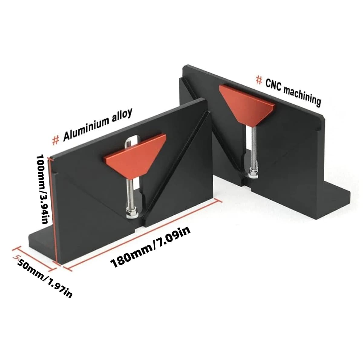 Set 2-Keping Jig Sudut Tegak Aluminium untuk Kerja Kayu