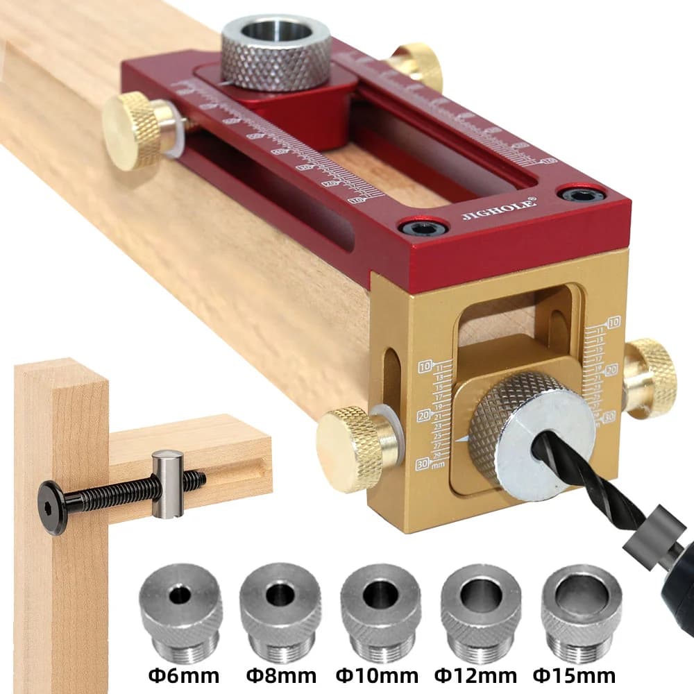 Panduan Gerudi 2-dalam-1 & Jig Dowel dengan Set Mata Gerudi