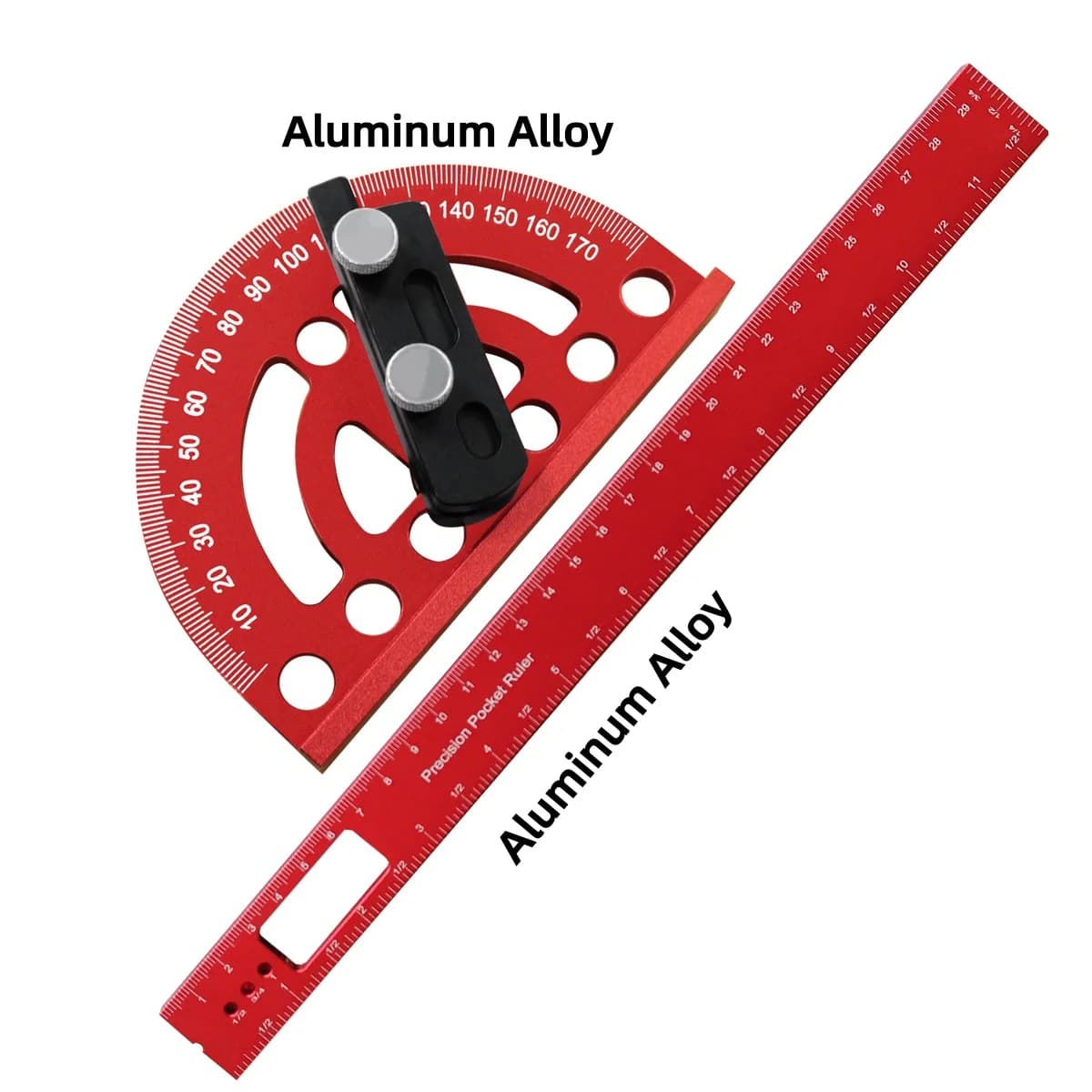 Protractor & Penanda Presisi Aluminium 180 Darjah