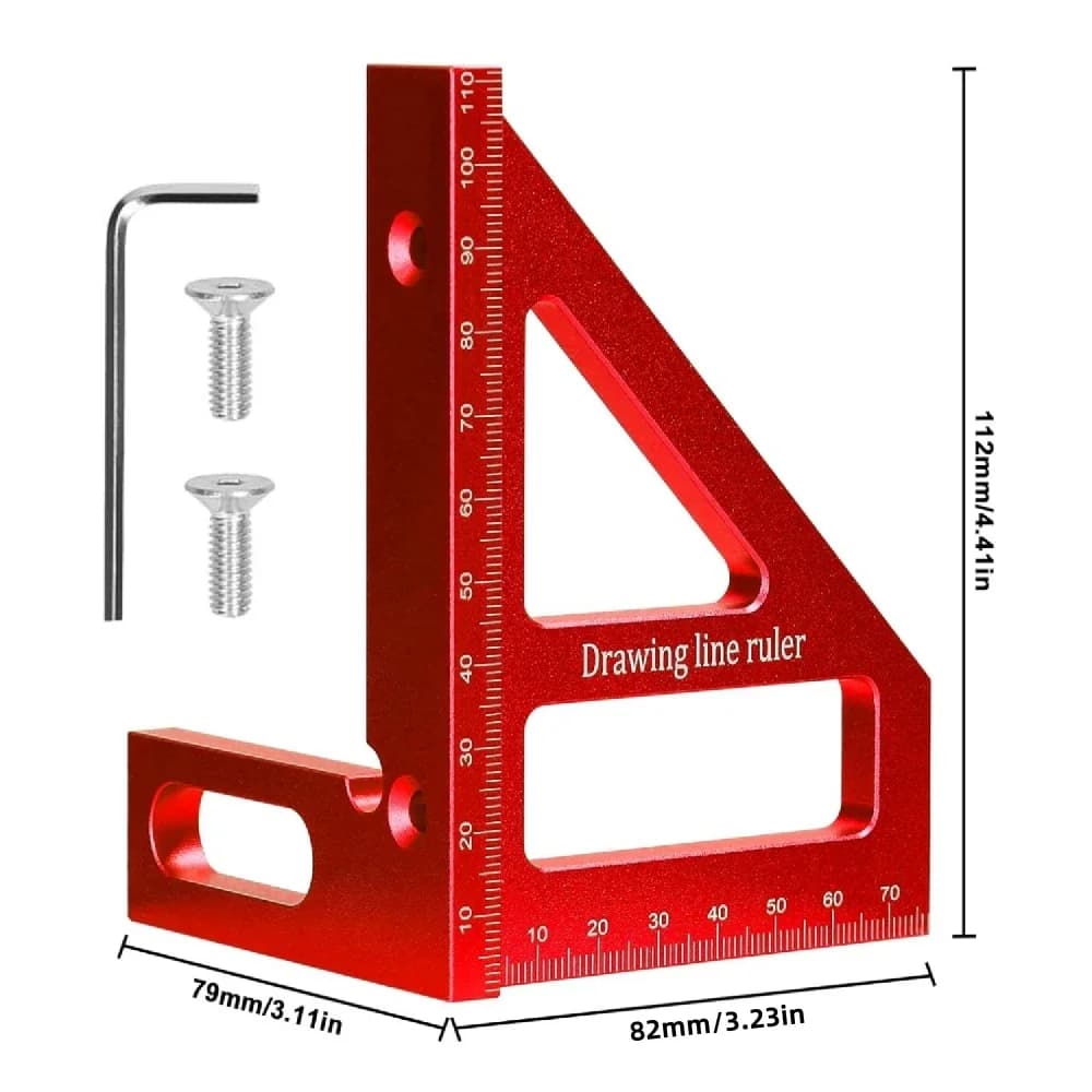 Pembaris Sudut Pelbagai Aluminium & Protractor