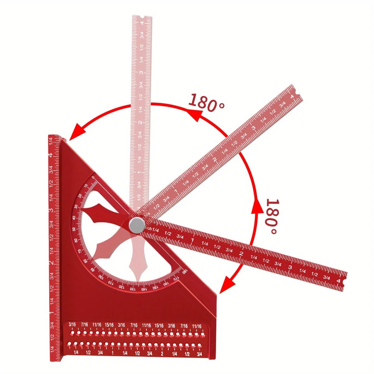 Penyiku Kayu Aluminium Boleh Laras 3D dengan Protractor