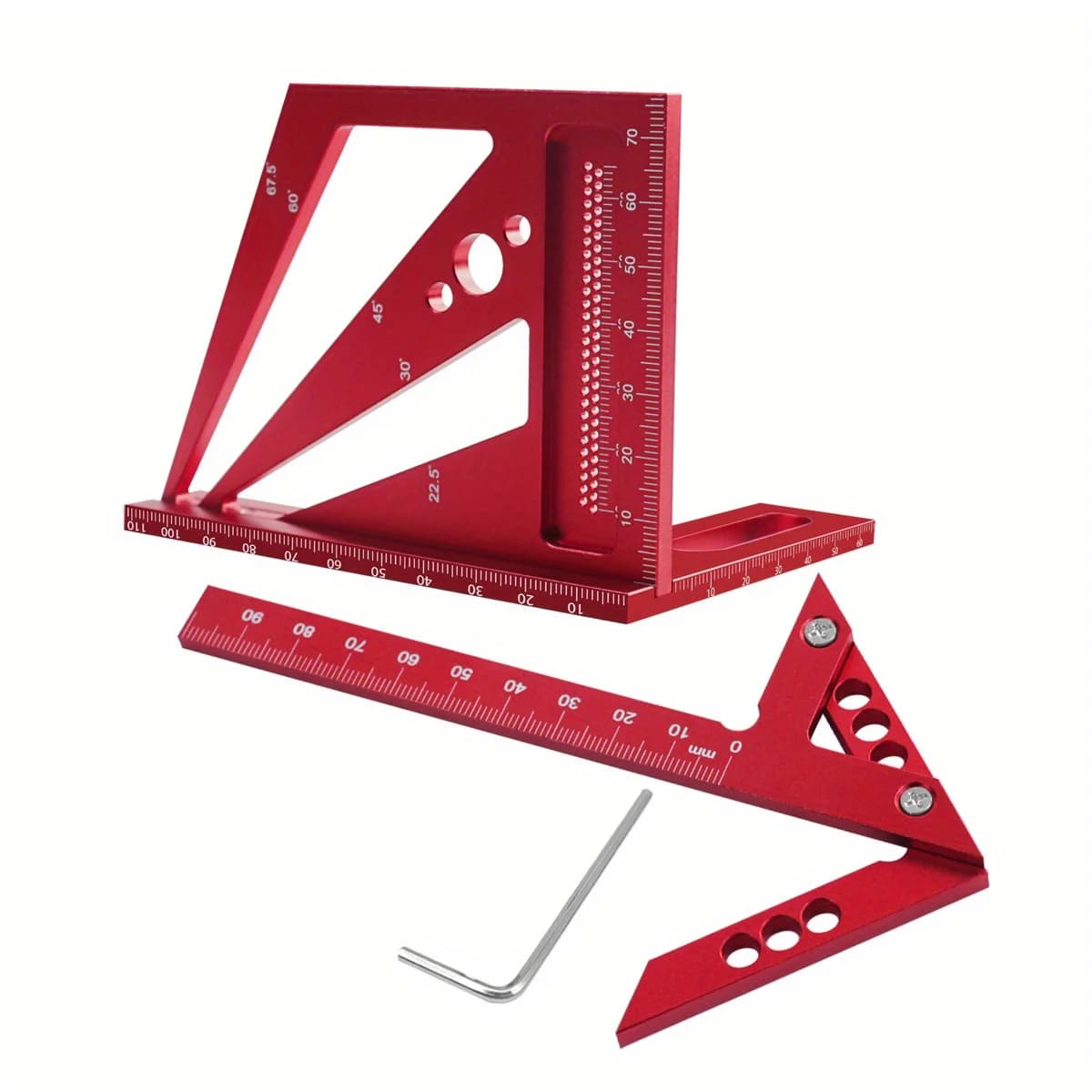 Kit Protractor & Penyiku Tukang Kayu Aluminium 2-Keping