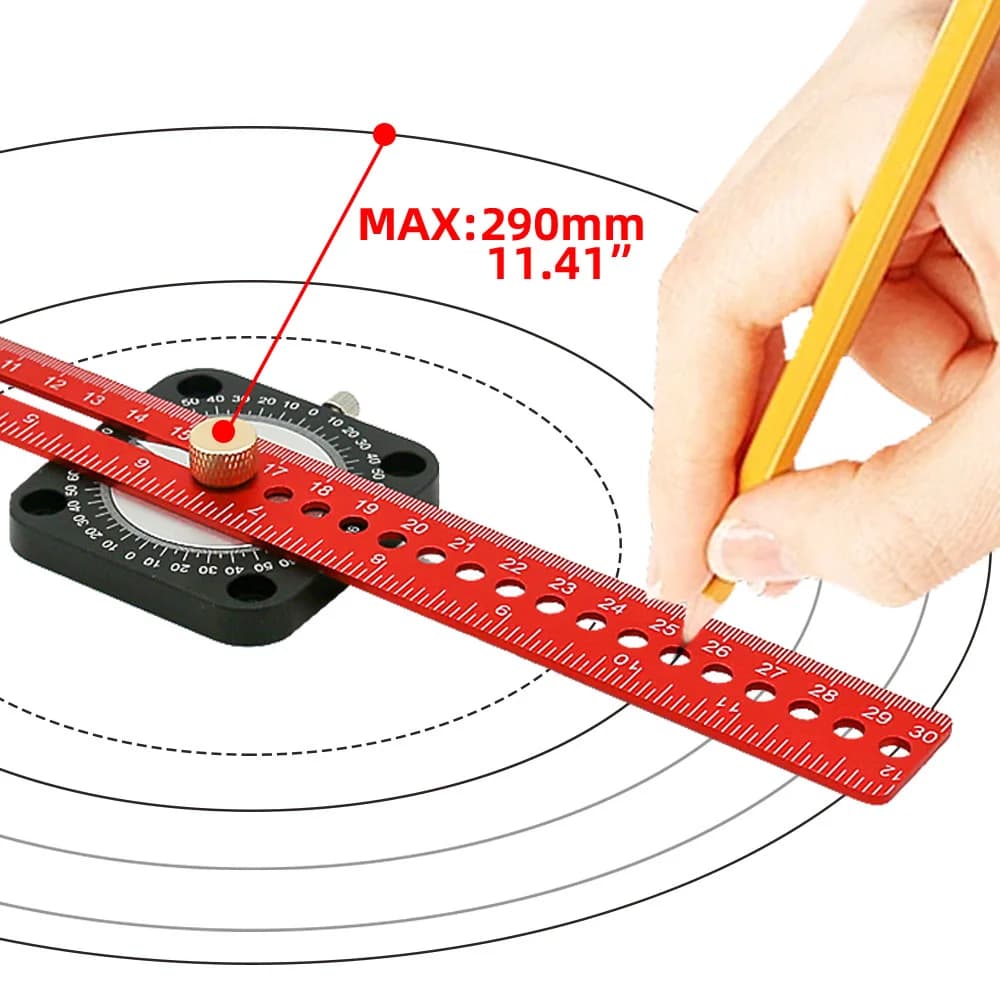Gauge Penanda Sudut & Scriber Aluminium 360°