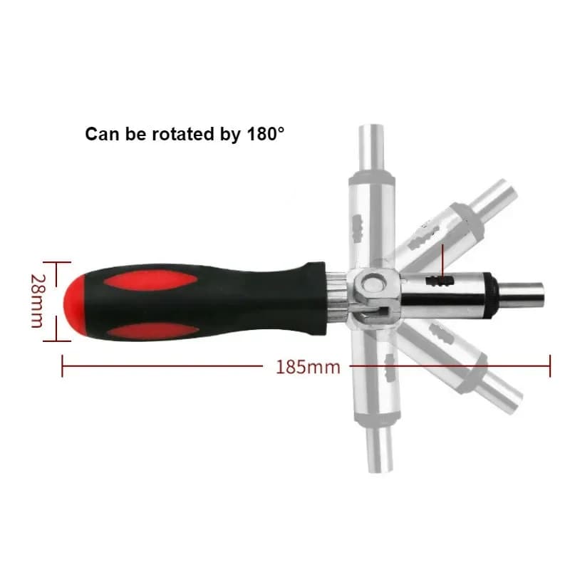 Set Pemutar Skru Ratchet Boleh Laras dengan Gagang Lipat
