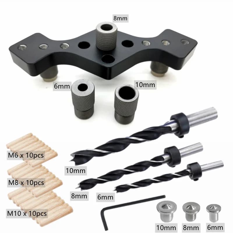 Jig Lubang Saku Vertikal Self-Centering 6/8/10mm