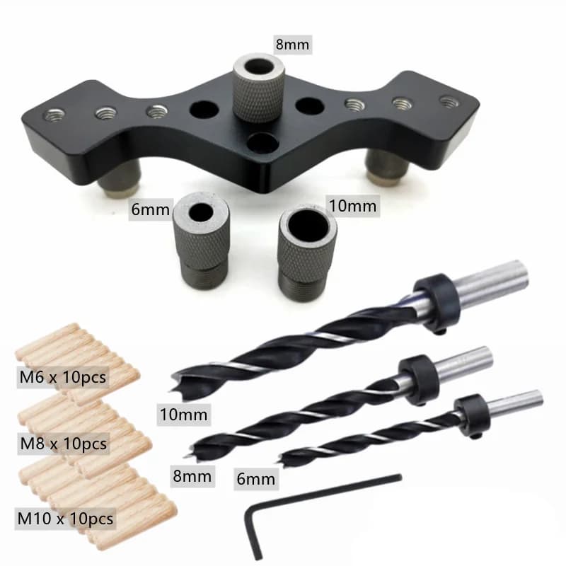 Jig Lubang Saku Vertikal Self-Centering 6/8/10mm