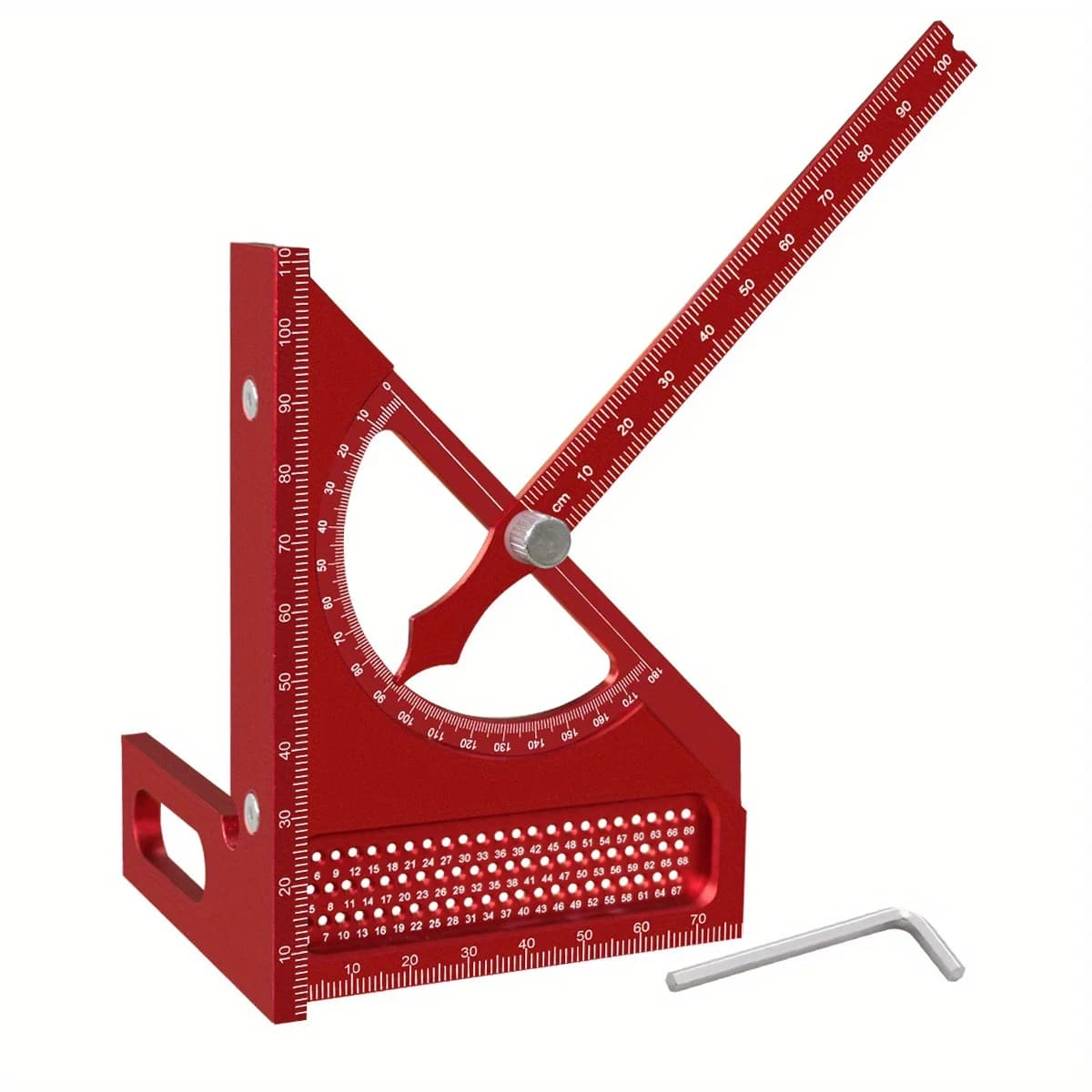 Penyiku Kayu Aluminium Boleh Laras 3D dengan Protractor