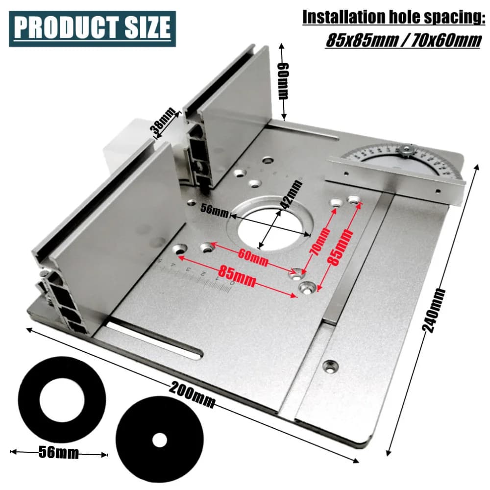 Set Plat Sisipan Meja Router dengan Perisai Telus