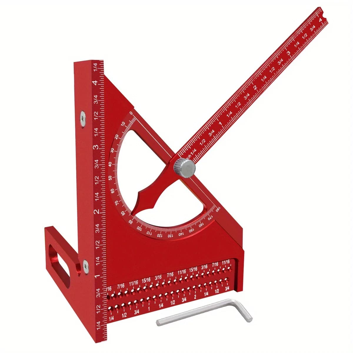 Penyiku Kayu Aluminium Boleh Laras 3D dengan Protractor