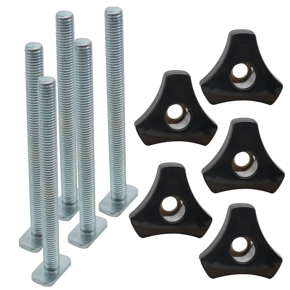 T-Track Potong Berganda 500mm dengan Set Knob Bolt T