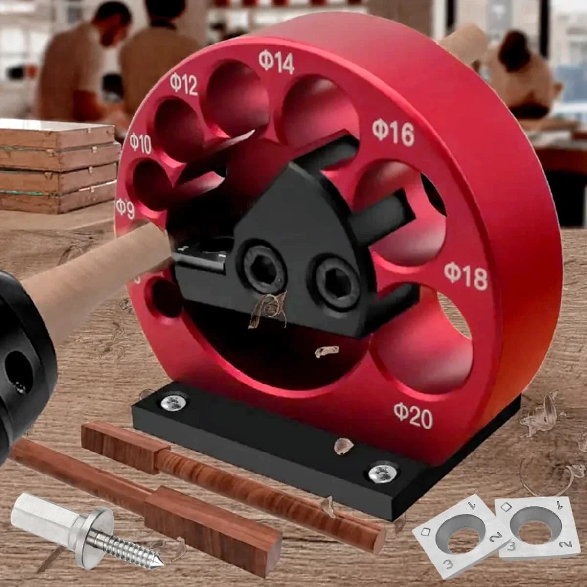 Kit Jig Pembuat Dowel 8 Lubang, 8mm-20mm dengan Bilah Karbida