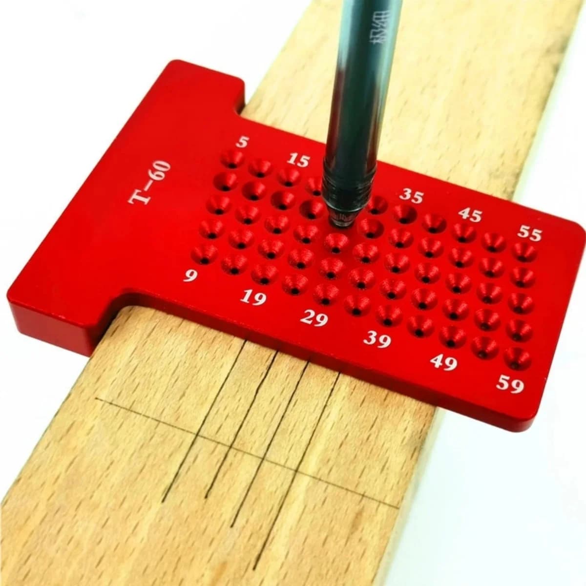 Pembaris Scribing T-Square 60mm dan Gauge Penanda