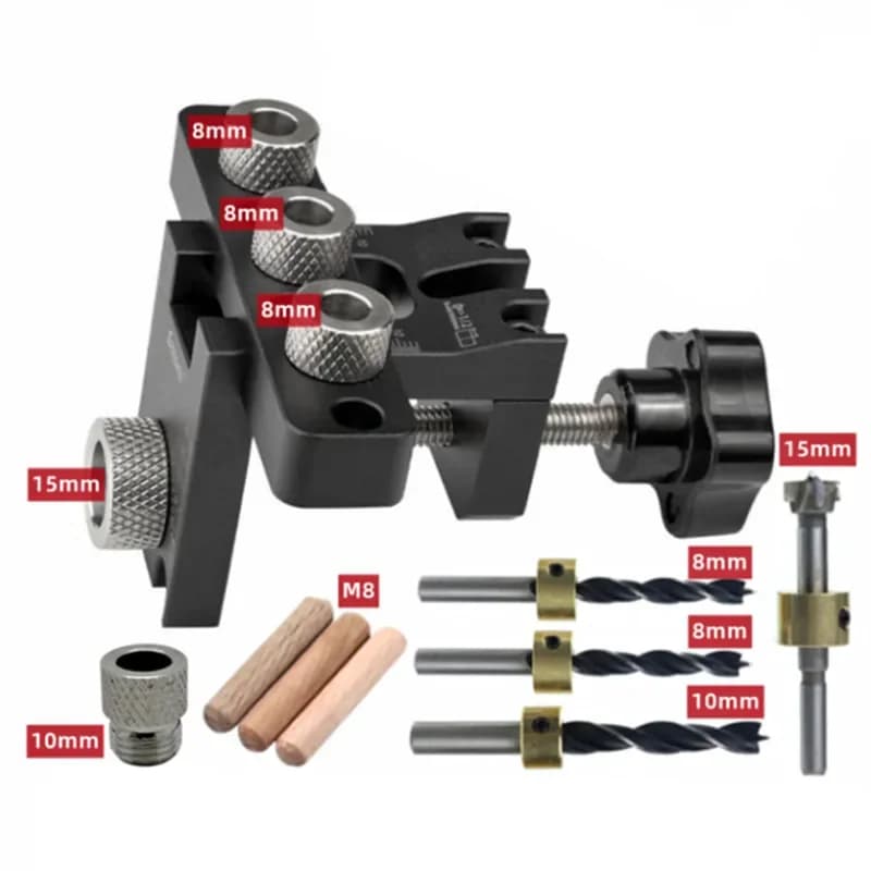 Kit Master Jig Dowel Presisi 3-dalam-1 untuk Kerja Kayu