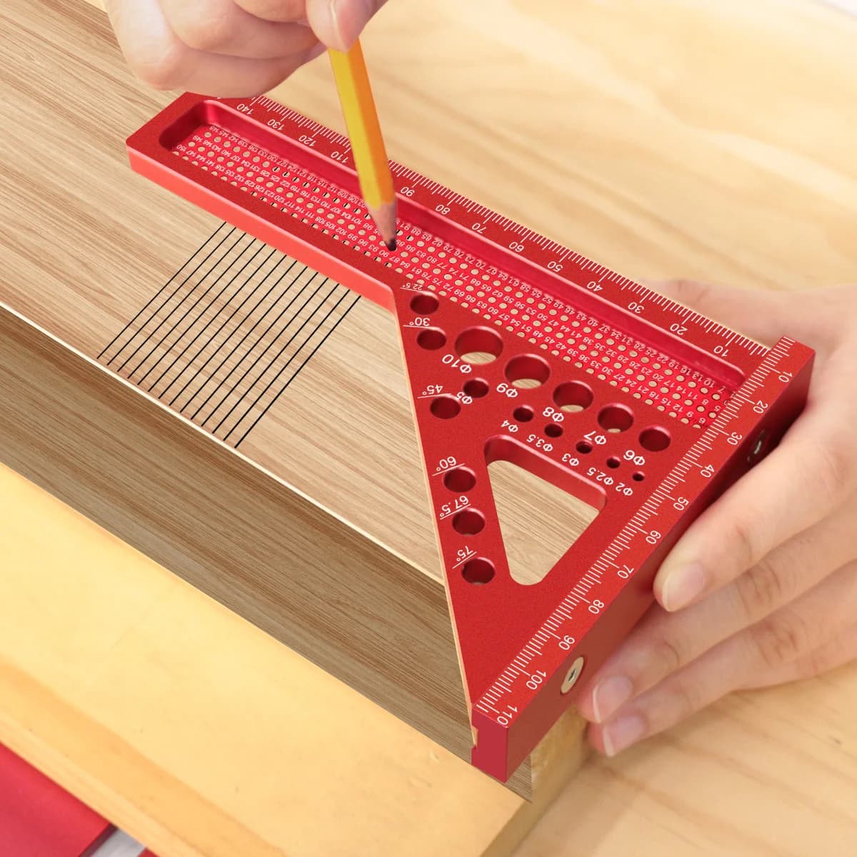 Pembaris Sudut Pelbagai 3D Lanjutan dengan Pin Dowel