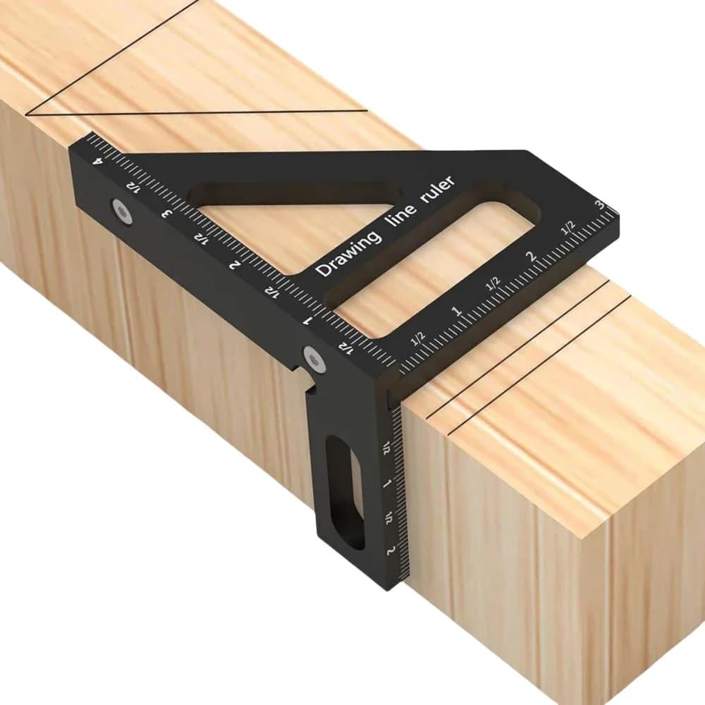 Protractor Pembaris Segi Tiga Miter Aluminium Sudut Pelbagai 3D