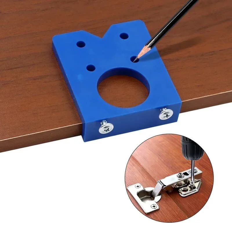 Panduan dan Jig Gerudi Lubang Engsel 35mm