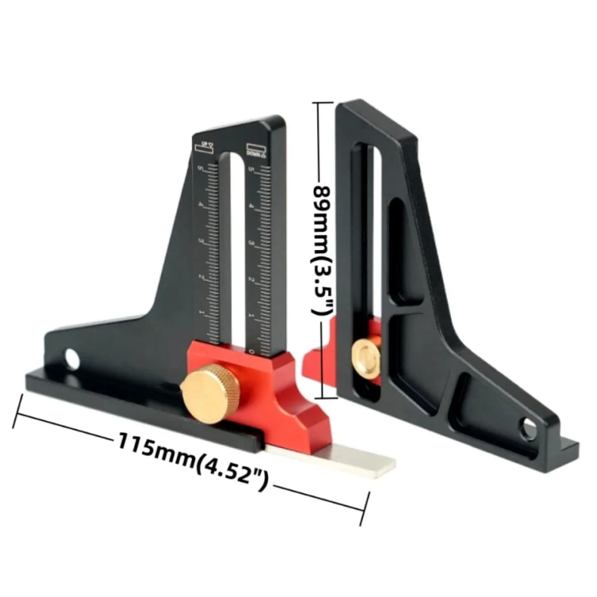 Aluminium Gauge Kedalaman & Tinggi Kayu Boleh Laras