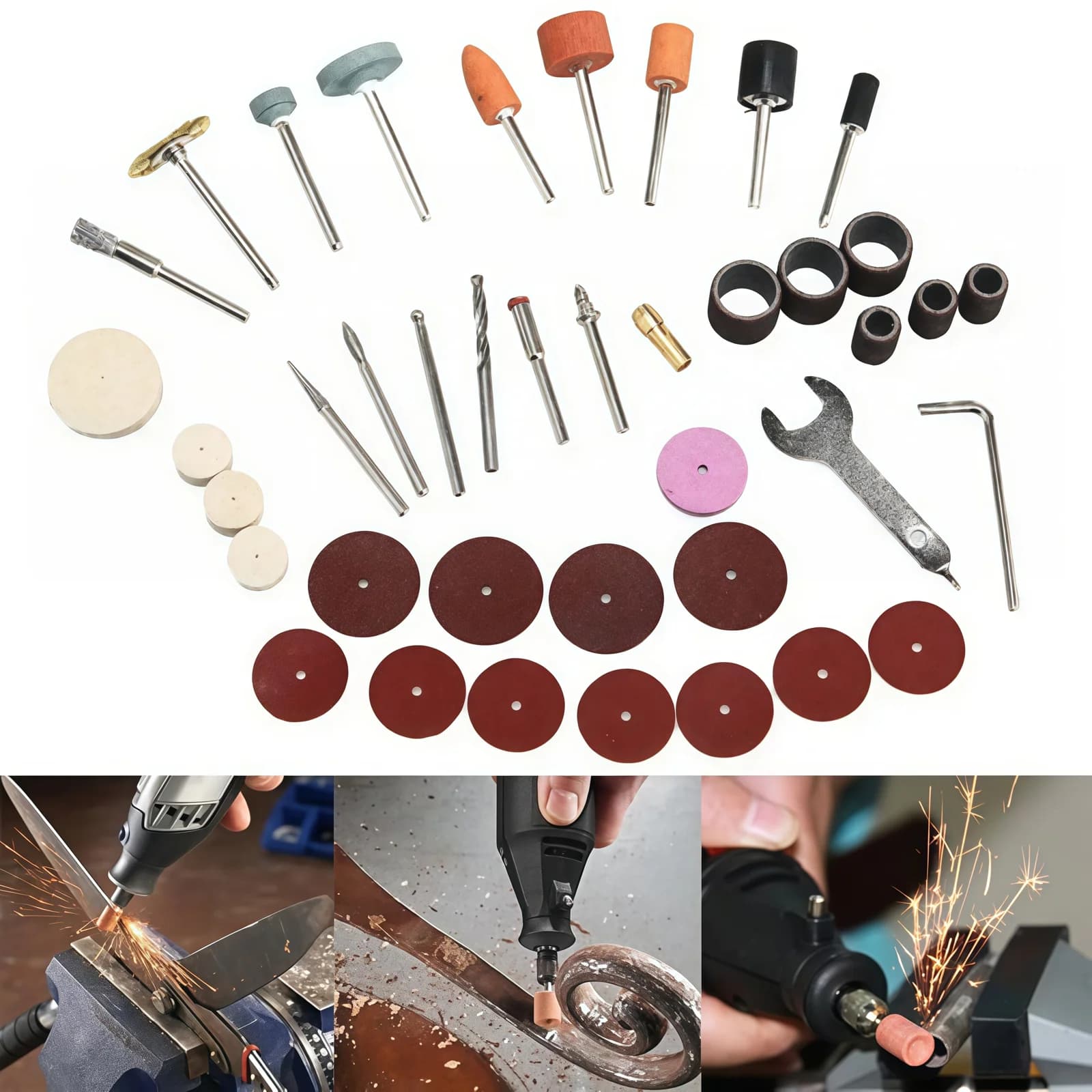 Kit Aksesori Pengisar Alat Putar 40-Keping