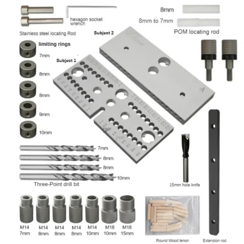Kit Jig Dowel Kerja Kayu Boleh Laras 3-dalam-1