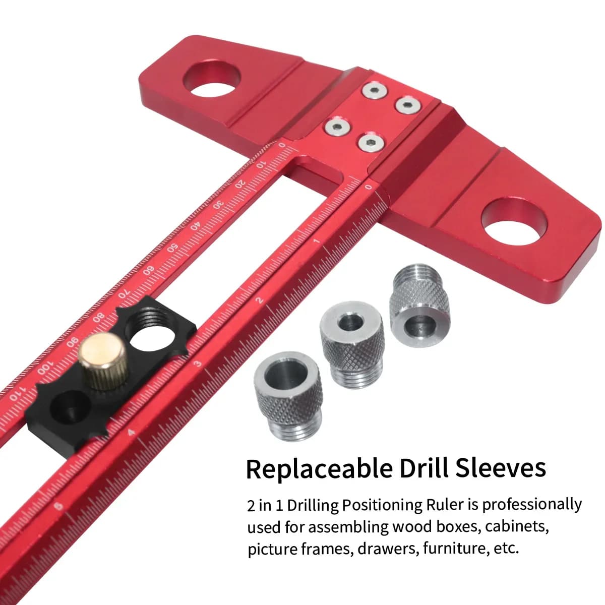 Jig Dowel Kerja Kayu 2-dalam-1 dengan Penyesuai Henti Boleh Laras