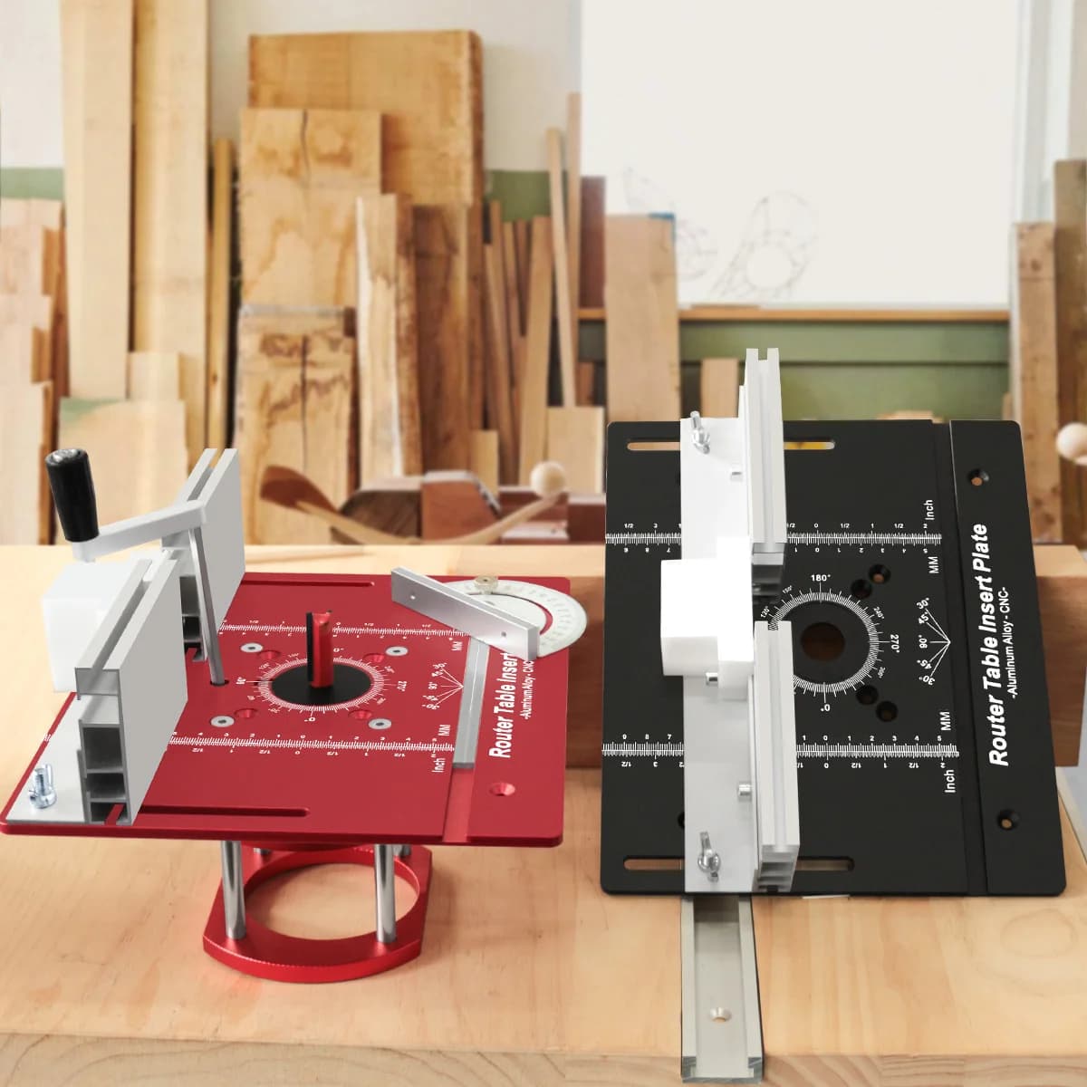 Set Plat Sisipan Meja Router untuk Pemotongan Alur dan Chamfer