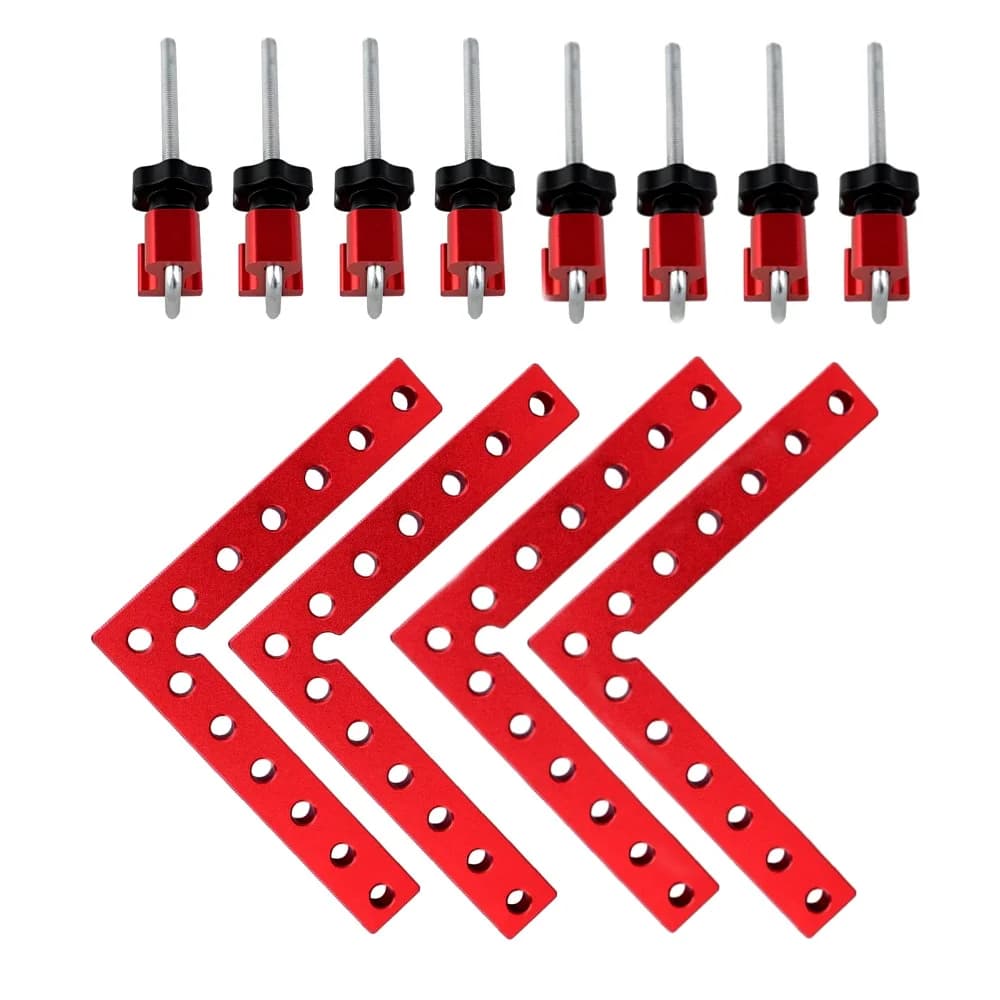 4-Pack Klamp Sudut Aluminium Jenis-L 90 Darjah