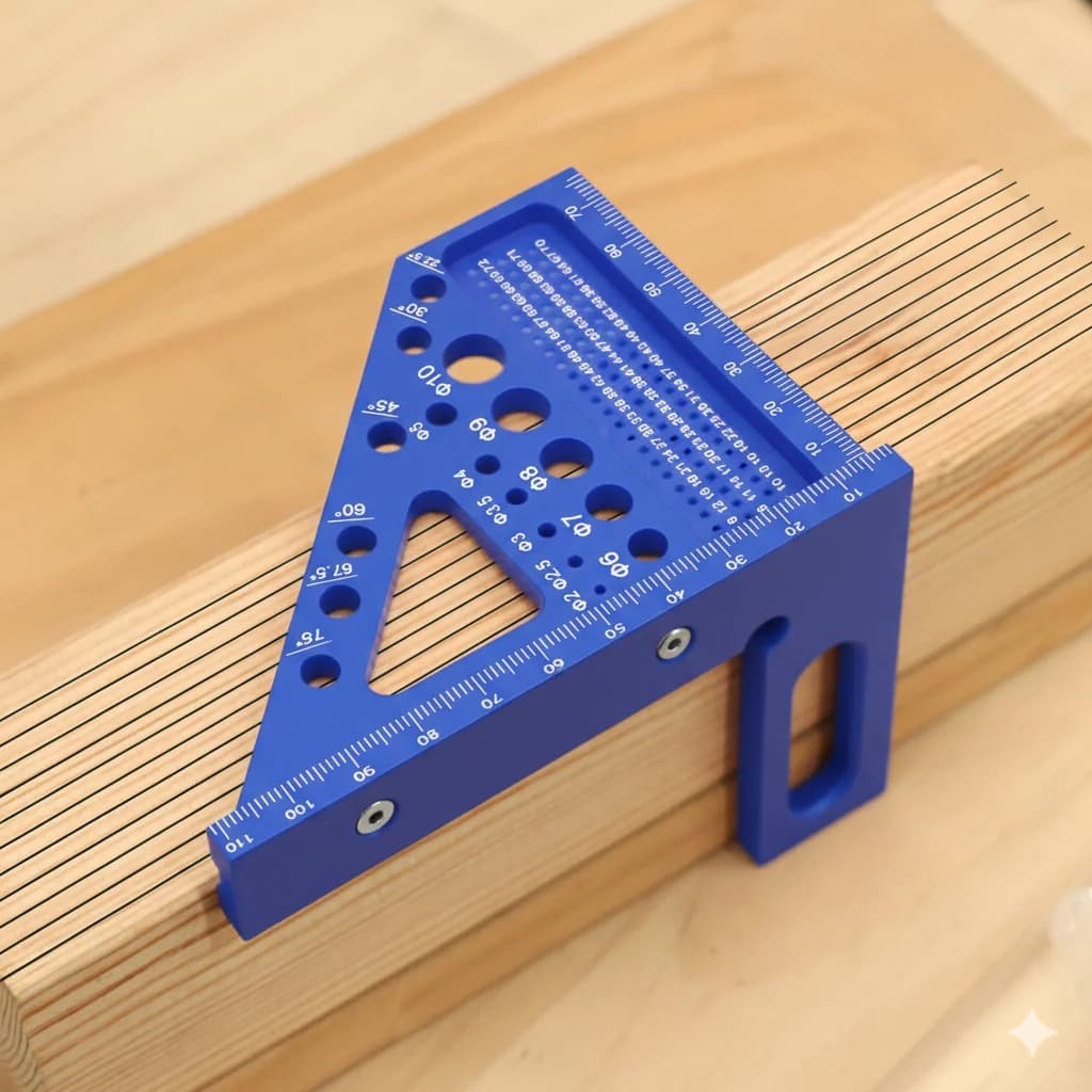 Protractor Segi Empat Kerja Kayu Sudut Pelbagai 3D