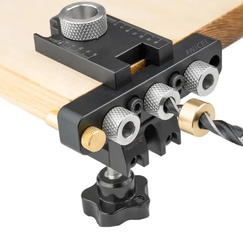 Kit Master Jig Dowel 3-dalam-1 untuk Pengeboran Kayu
