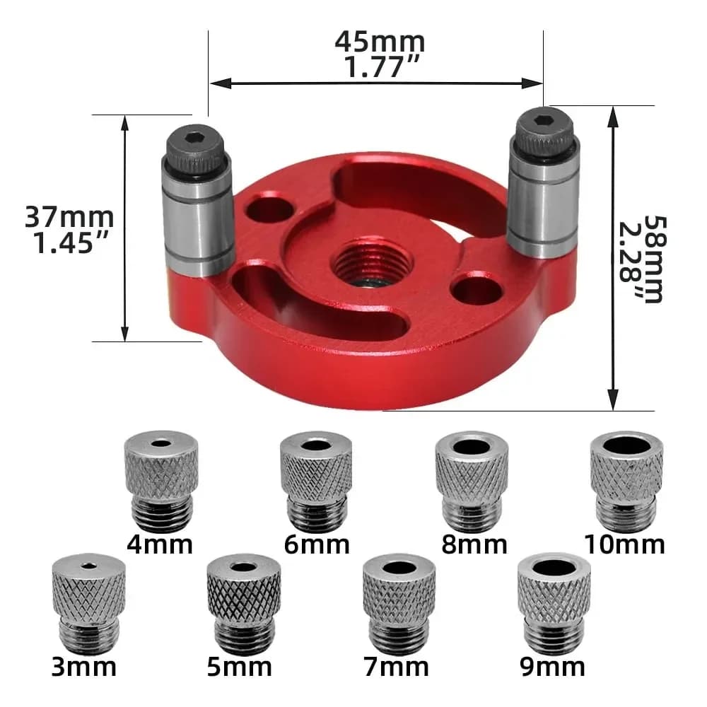 Jig Dowel Pemusatan Diri Yang Dinaik Taraf, 3-10mm