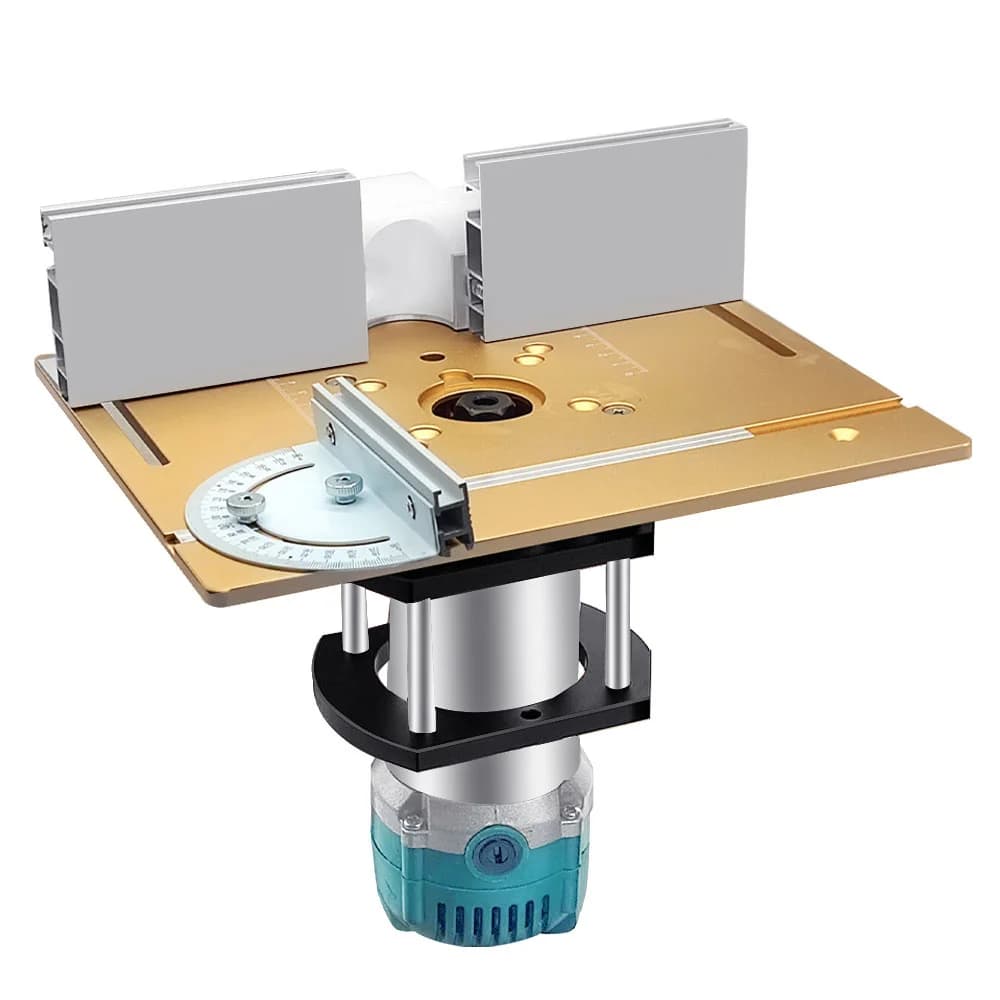 Lif Router dengan Plat Sisipan Aluminium dan Pagar
