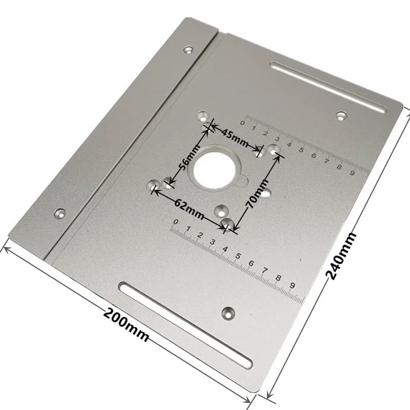 Plat Sisipan Meja Router Aluminium Universal dengan Tolok Sudut
