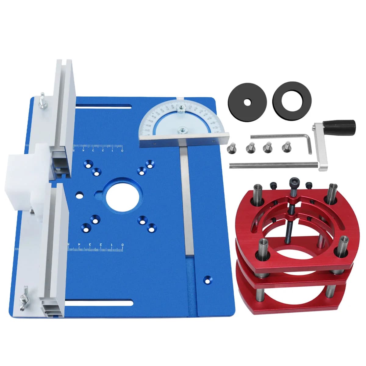 Plat Sisipan Meja Router Aluminium dan Kit Pengangkat